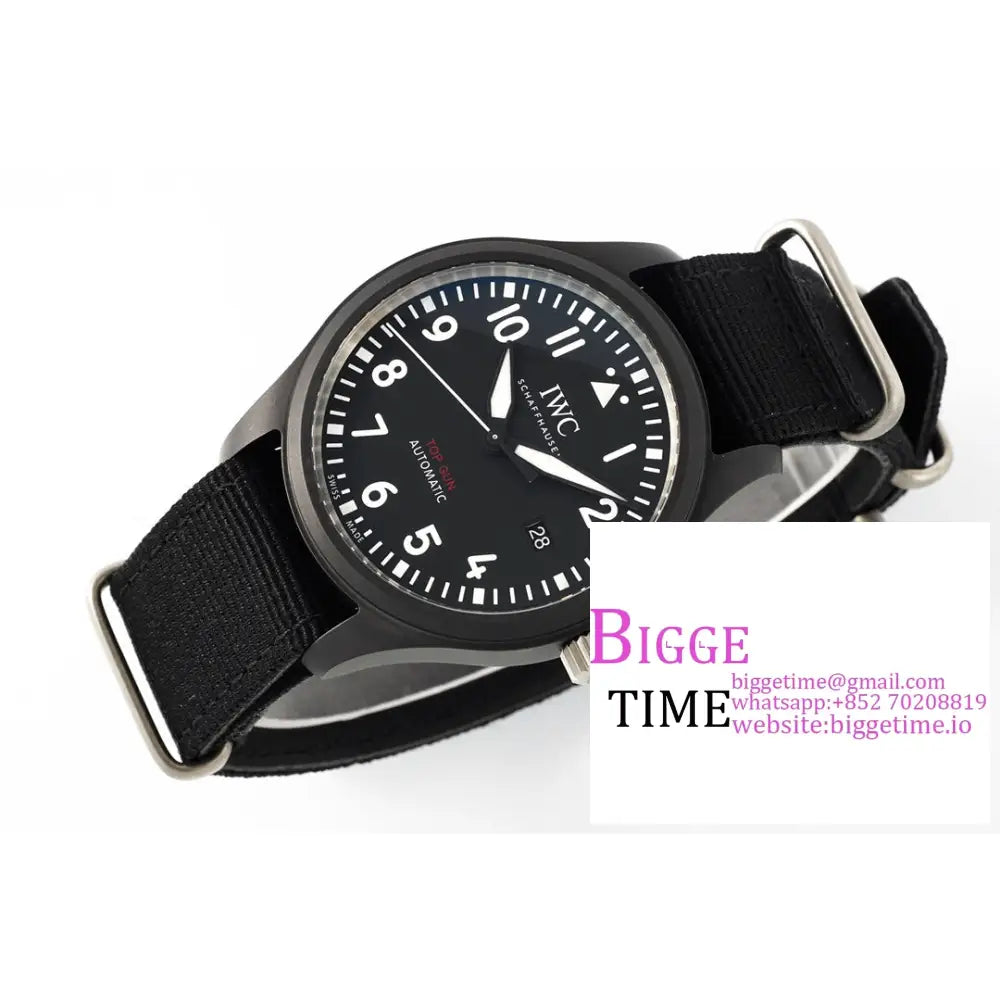 Iwc Pilot Topgun 41Mm Iw326906 Black Dial Nylon Strap Zf A32111 Iwc