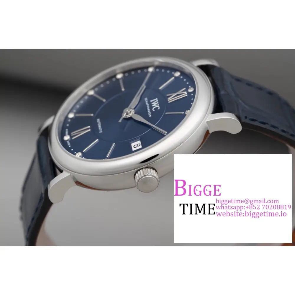 Iwc Portofino 37Mm Ladies Blue Dial Leather Strap V7F A2892 Iwc