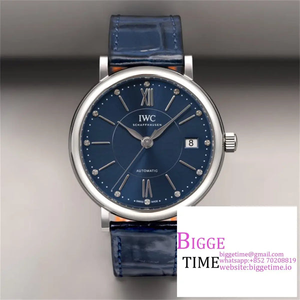 Iwc Portofino 37Mm Ladies Blue Dial Leather Strap V7F A2892 Option1 Iwc