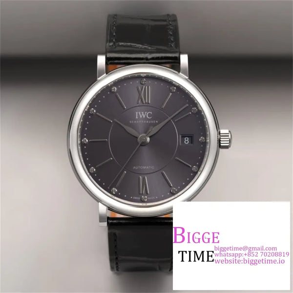 Iwc Portofino 37Mm Ladies Grey Dial Leather Strap V7F A2892 Option1 Iwc