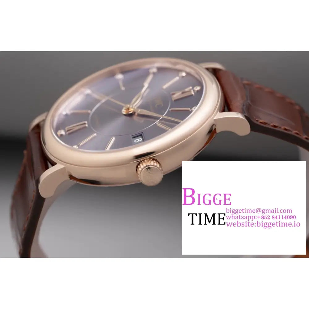 Iwc Portofino 37Mm Ladies Rg Grey Dial Leather Strap V7F A2892 Iwc