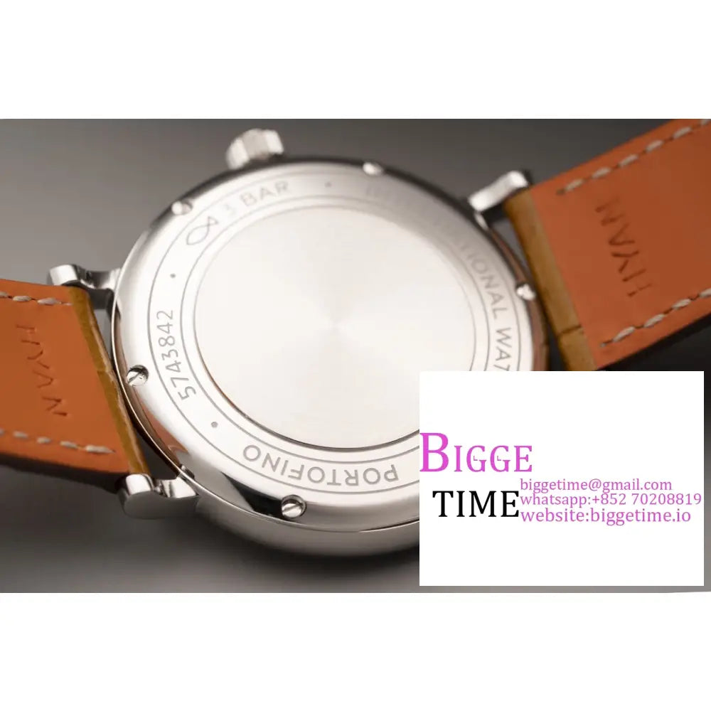 Iwc Portofino 37Mm Ladies Silver Dial Leather Strap V7F A2892 Iwc