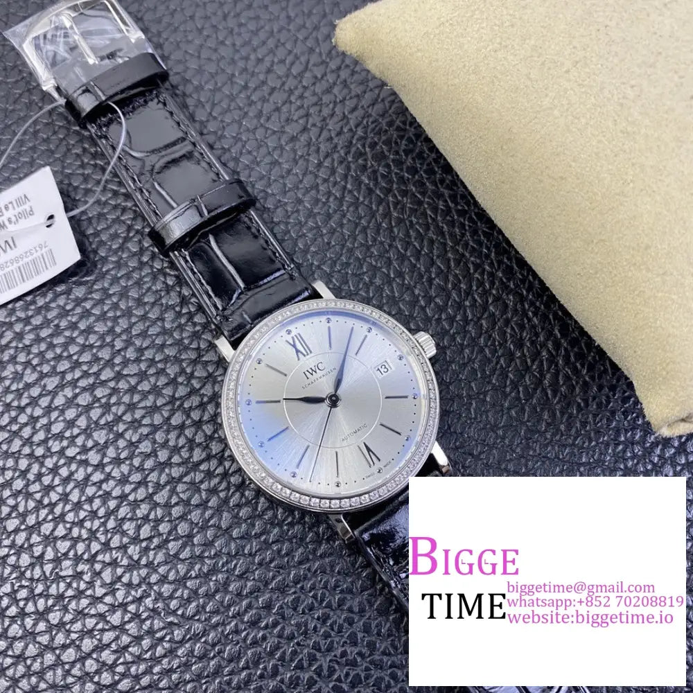 Iwc Portofino 37Mm Ladies Silver Dial Leather Strap V7F A2892 Iwc