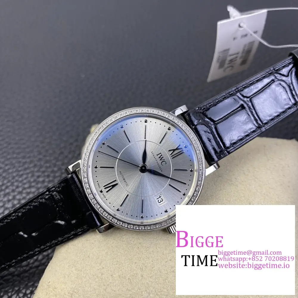 Iwc Portofino 37Mm Ladies Silver Dial Leather Strap V7F A2892 Iwc