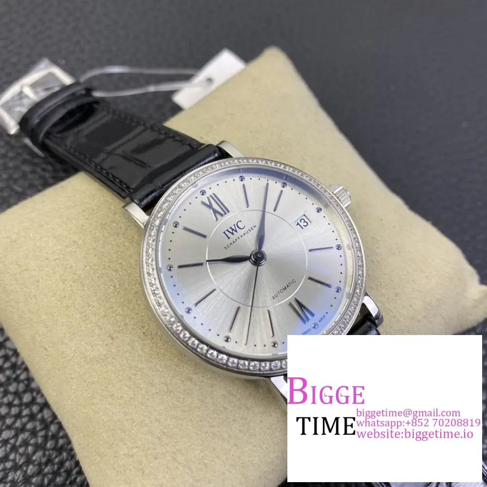 Iwc Portofino 37Mm Ladies Silver Dial Leather Strap V7F A2892 Iwc