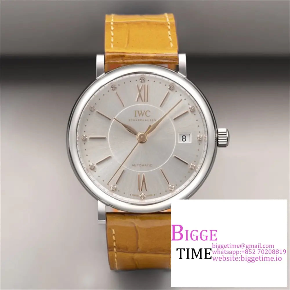 Iwc Portofino 37Mm Ladies Silver Dial Leather Strap V7F A2892 Option1 Iwc