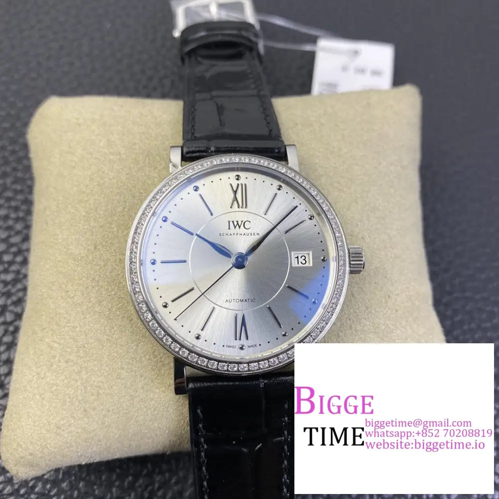 Iwc Portofino 37Mm Ladies Silver Dial Leather Strap V7F A2892 Option1 Iwc