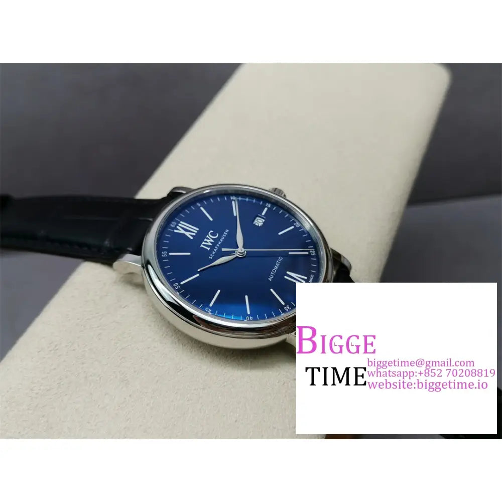 Iwc Portofino 40Mm 150 Years Blue Dial Black Leather Strap V7F A2892 Iwc