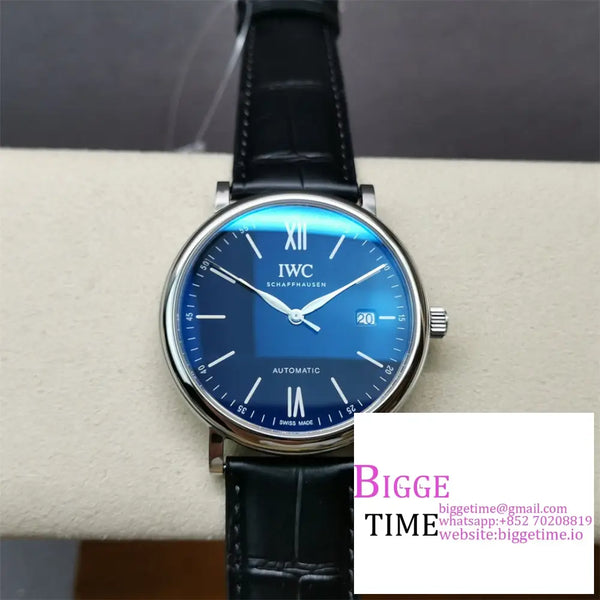 Iwc Portofino 40Mm 150 Years Blue Dial Black Leather Strap V7F A2892 Option1 Iwc