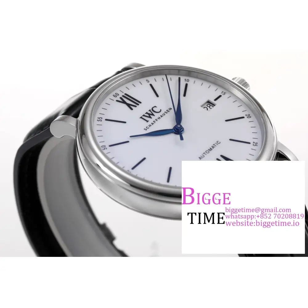 Iwc Portofino 40Mm 150 Years White Dial Black Leather Strap V7F A2892 Iwc