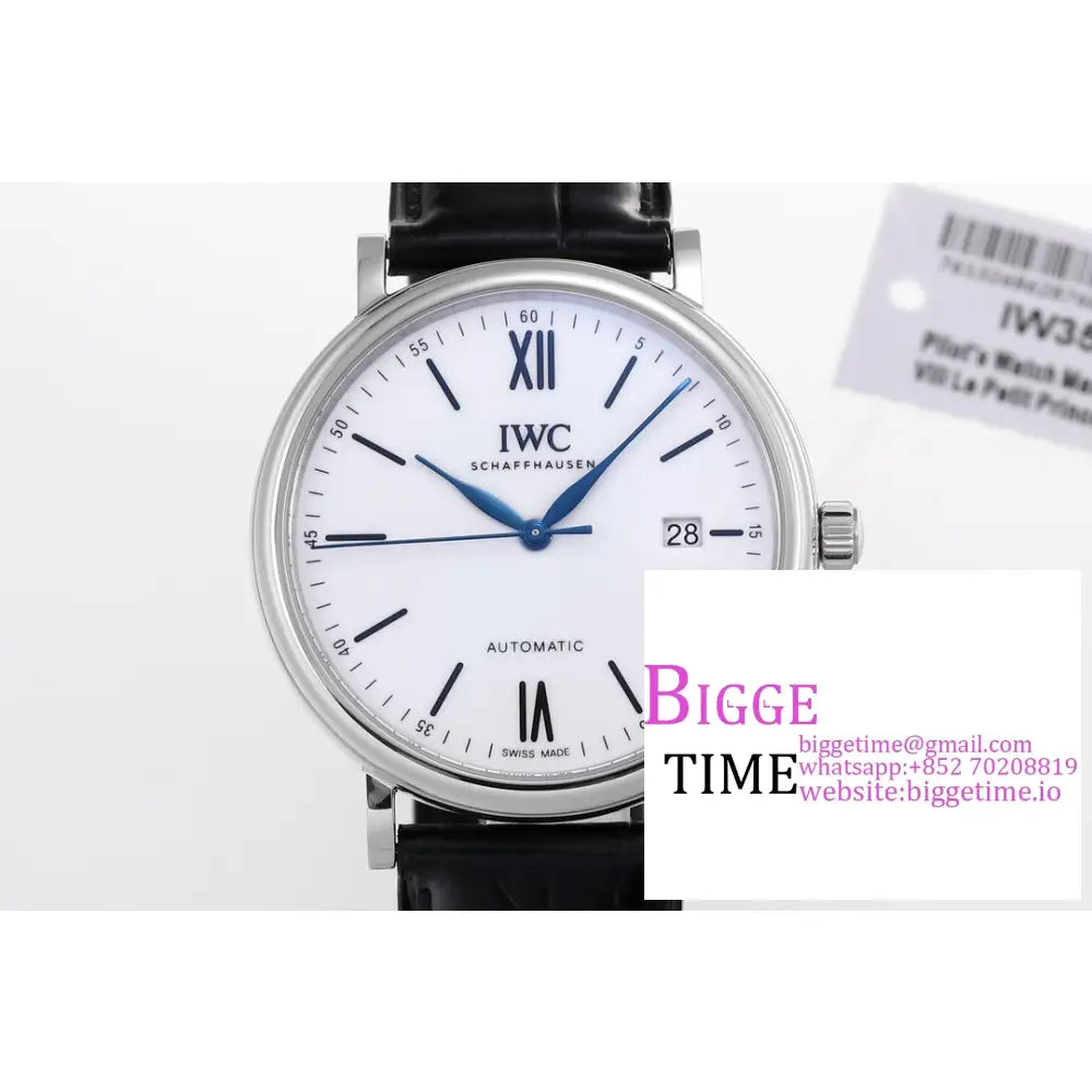 Iwc Portofino 40Mm 150 Years White Dial Black Leather Strap V7F A2892 Iwc