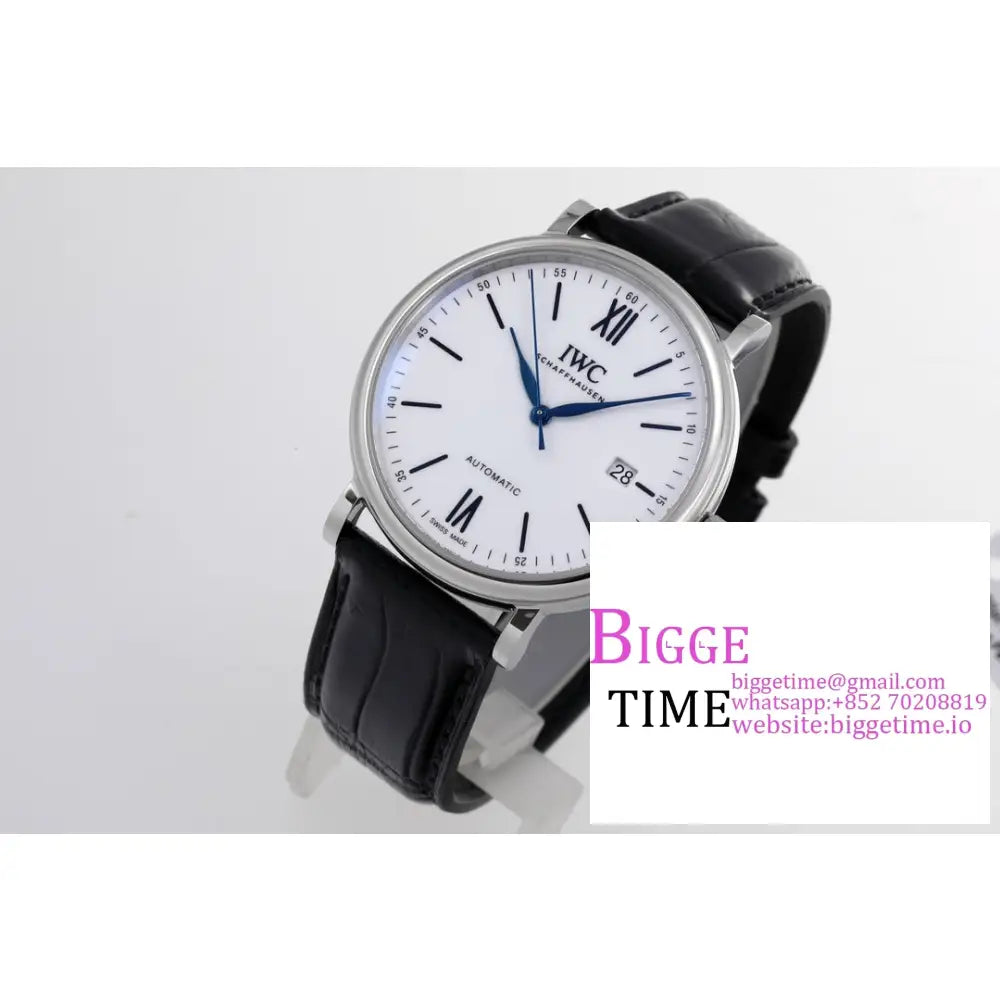 Iwc Portofino 40Mm 150 Years White Dial Black Leather Strap V7F A2892 Iwc