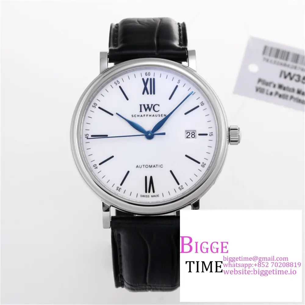 Iwc Portofino 40Mm 150 Years White Dial Black Leather Strap V7F A2892 Option1 Iwc