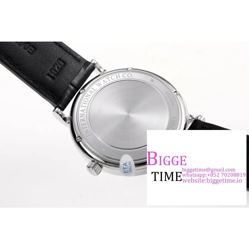 Iwc Portofino 40Mm Iw356501 White Dial Black Leather Strap V7F A2892 Iwc