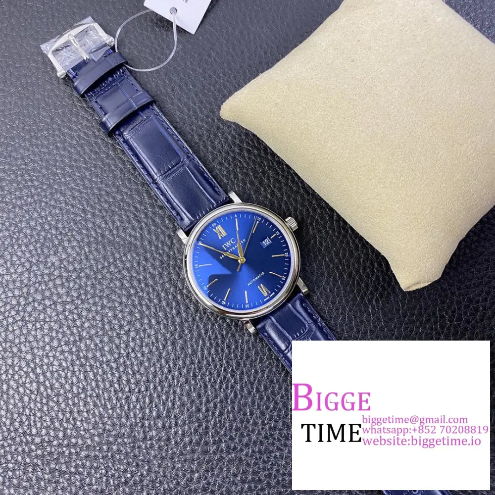 Iwc Portofino 40Mm Iw356512 Blue Dial Leather Strap V7F A2892 Iwc