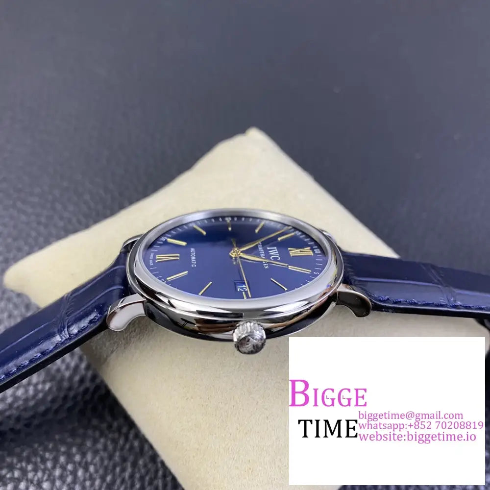 Iwc Portofino 40Mm Iw356512 Blue Dial Leather Strap V7F A2892 Iwc