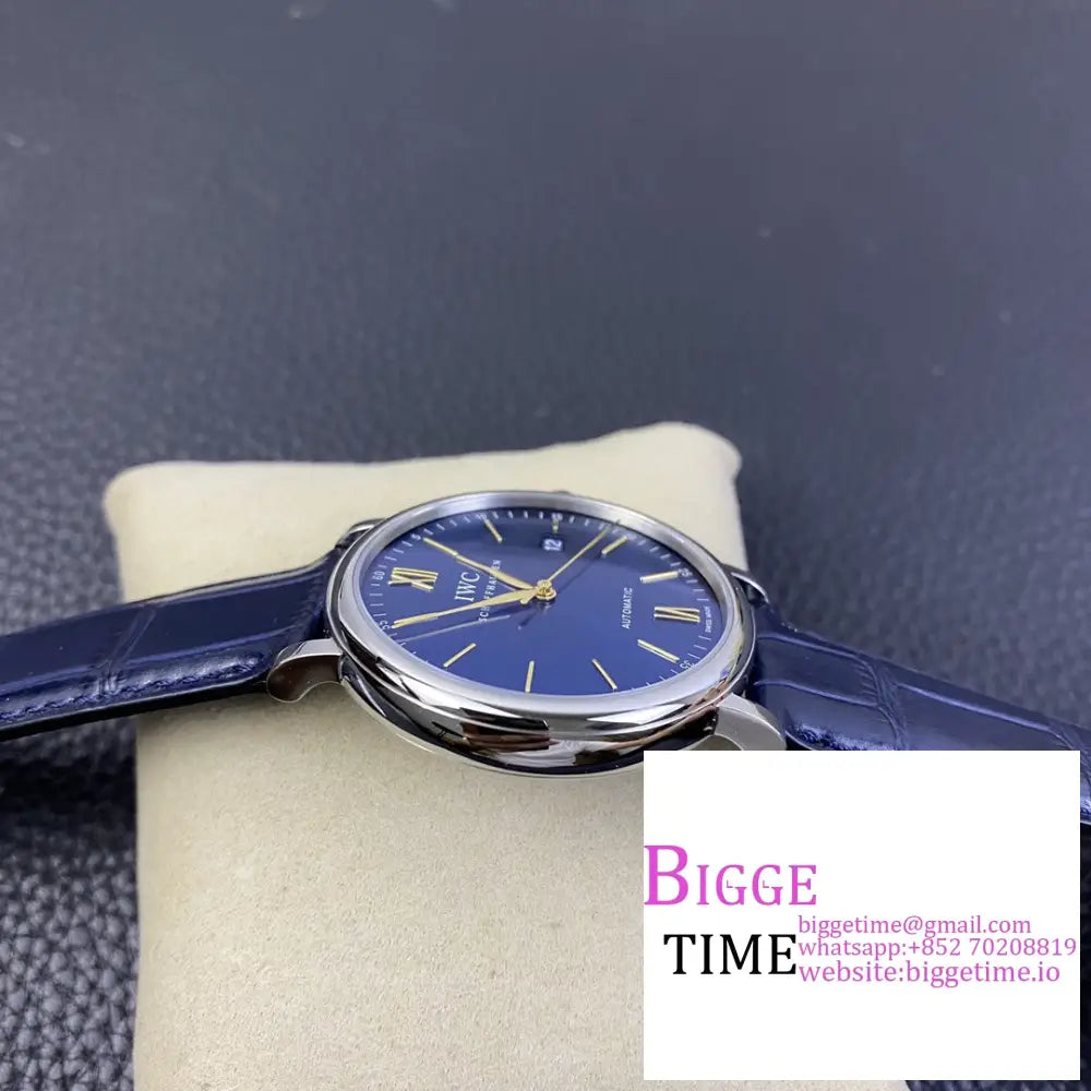 Iwc Portofino 40Mm Iw356512 Blue Dial Leather Strap V7F A2892 Iwc