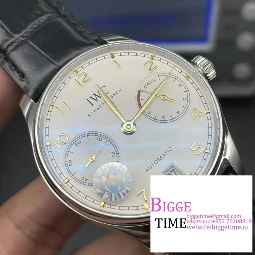 Iwc Portugieser 42Mm Iw503501 White Dial Black Leather Strap Zf A51011 Iwc