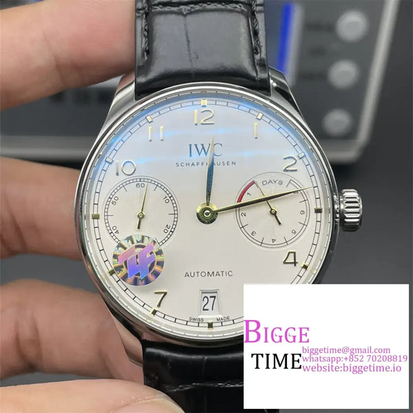 Iwc Portugieser 42Mm Iw503501 White Dial Black Leather Strap Zf A51011 Option1 Iwc