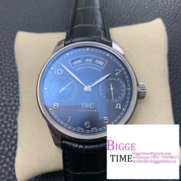 Iwc Portugieser 44Mm Iw503502 Blue Dial Black Leather Strap Zf A52850 Option1 Iwc