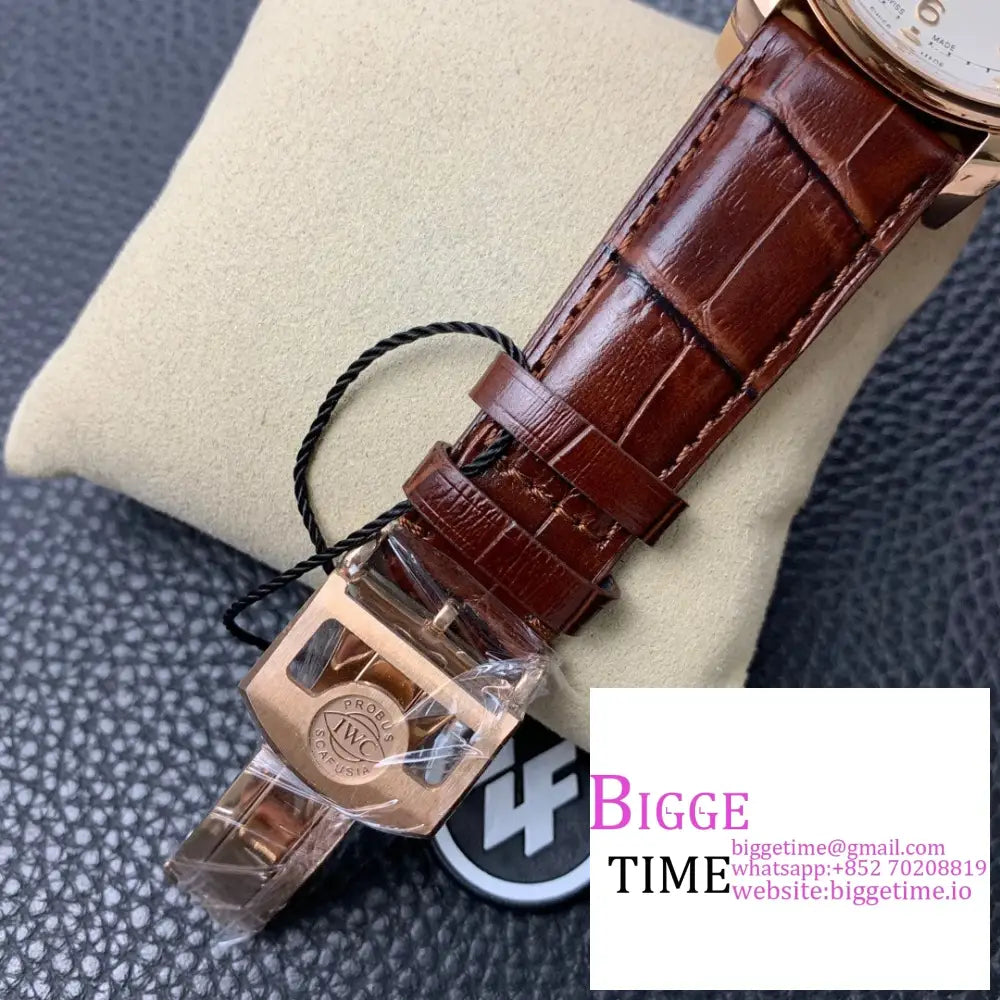 Iwc Portugieser 44Mm Iw503504 Rg White Dial Brown Leather Strap Zf A52850 Iwc