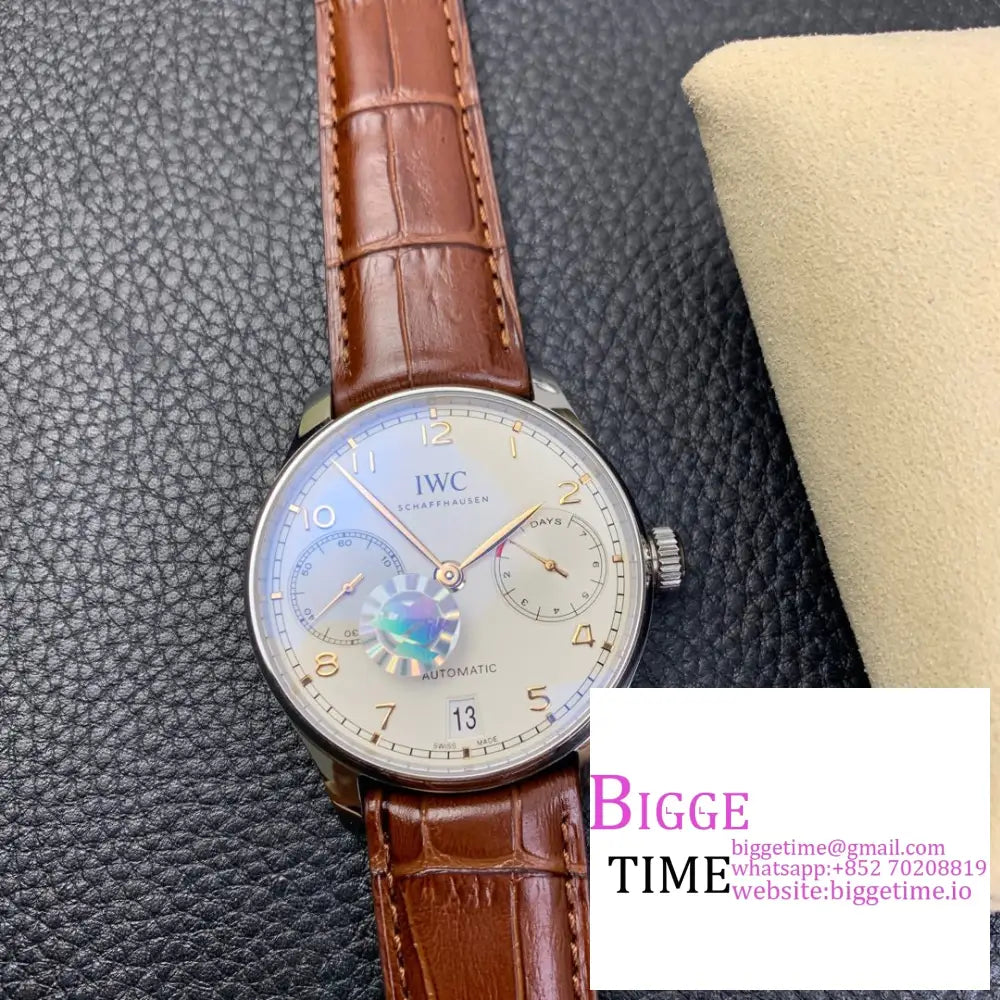 Iwc Portugieser 44Mm Iw503504 Rg White Dial Brown Leather Strap Zf A52850 Iwc