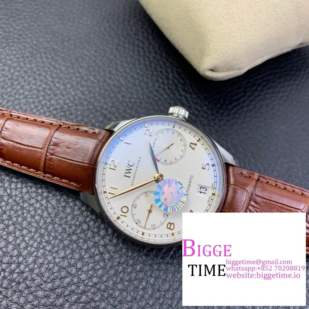 Iwc Portugieser 44Mm Iw503504 Rg White Dial Brown Leather Strap Zf A52850 Iwc