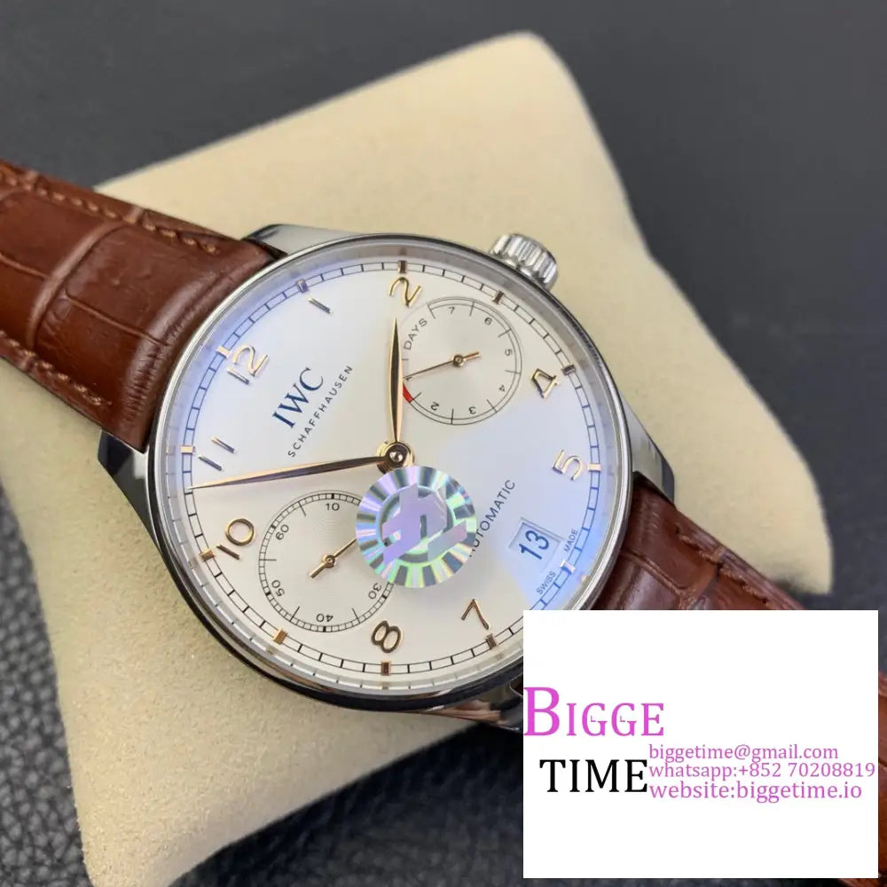 Iwc Portugieser 44Mm Iw503504 Rg White Dial Brown Leather Strap Zf A52850 Iwc