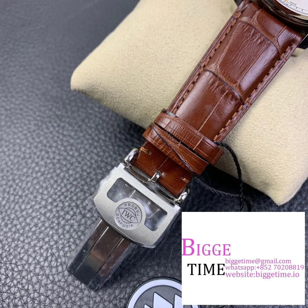 Iwc Portugieser 44Mm Iw503504 Rg White Dial Brown Leather Strap Zf A52850 Iwc