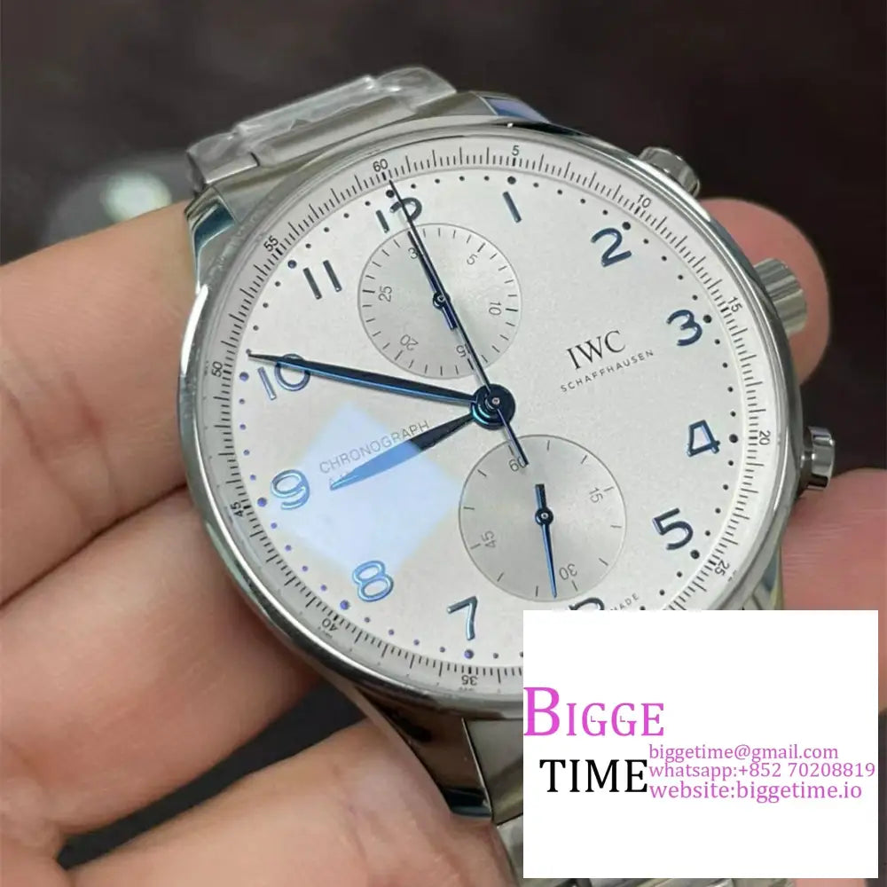 Iwc Portugieser Chrono 41Mm Iw371617 White Dial Ss Bracelet Zf A7750 Iwc