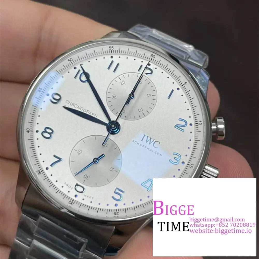 Iwc Portugieser Chrono 41Mm Iw371617 White Dial Ss Bracelet Zf A7750 Iwc