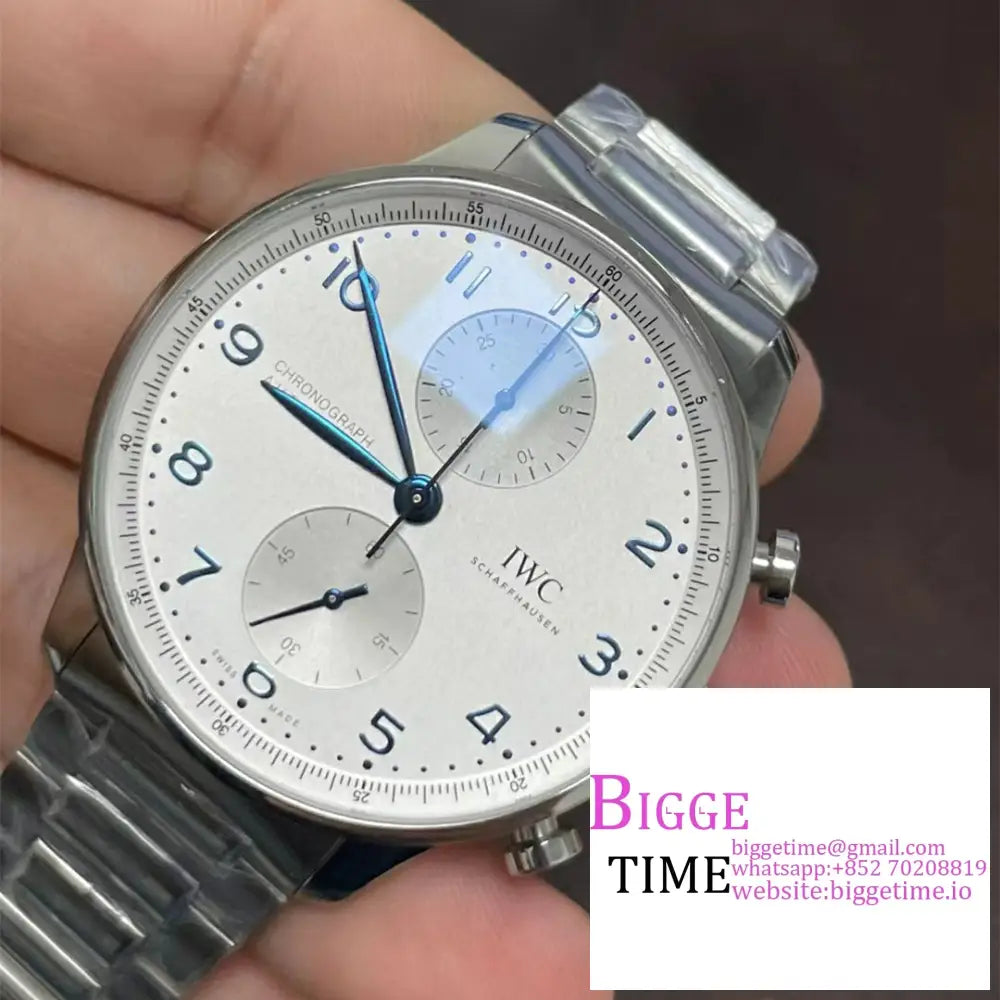 Iwc Portugieser Chrono 41Mm Iw371617 White Dial Ss Bracelet Zf A7750 Iwc