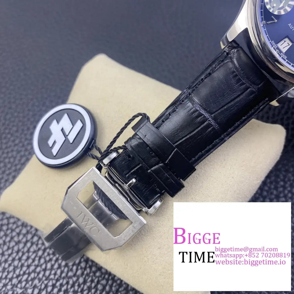 Iwc Portugieser Laureus Sport 42Mm Iw500112 Blue Dial Black Leather Strap Zf A51011 Iwc