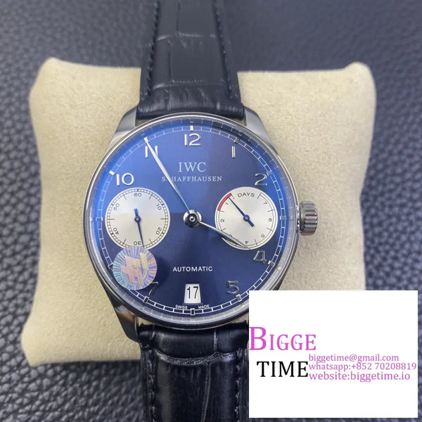 Iwc Portugieser Laureus Sport 42Mm Iw500112 Blue Dial Black Leather Strap Zf A51011 Option1 Iwc