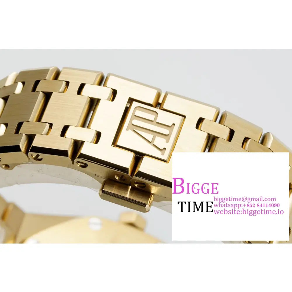 Ap Royal Oak 33Mm 67651 Diamond Bezel Yg Blue Dial Bracelet Zf Swiss Quartz Audemars Piguet