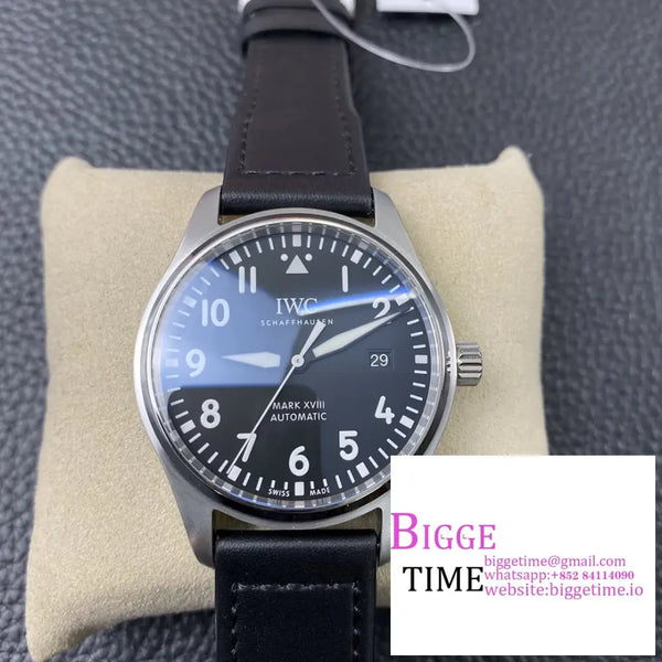 Iwc Pilot Mark Xviii 40Mm Iw327001 Black Dial Leather Strap V7F A2892 Option1 Iwc