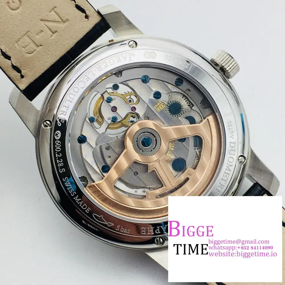 Master Uitra Tourbiiion 42Mm White Dial Black Leather Strap R8F Tourb Jaeger Lecoultre