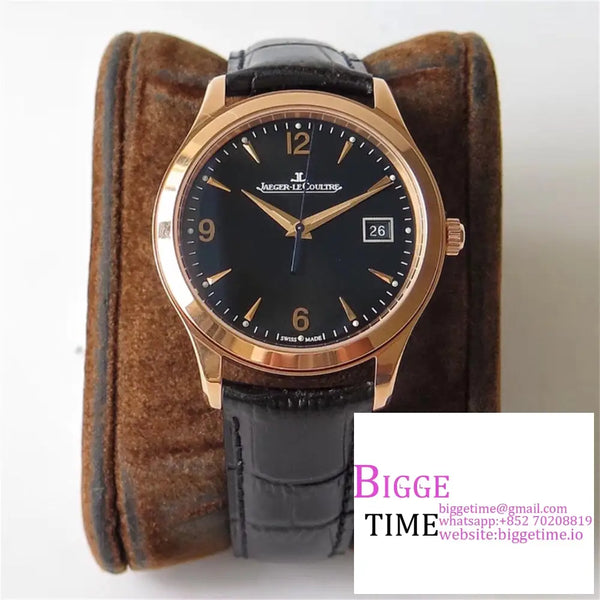 Master Ultra Thin 40Mm Rg Black Dial Leather Strap Zf A899 Option1 Jaeger Lecoultre