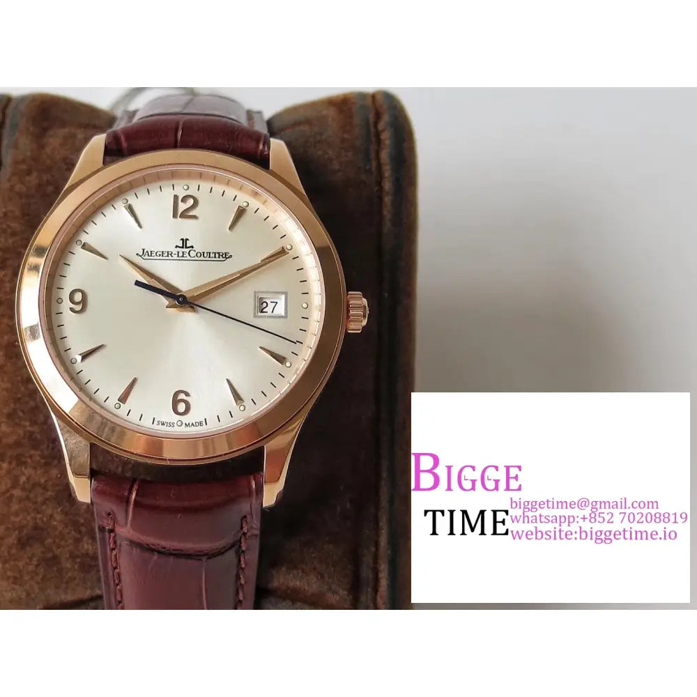 Master Ultra Thin 40Mm Rg White Dial Brown Leather Strap Zf A899 Jaeger Lecoultre