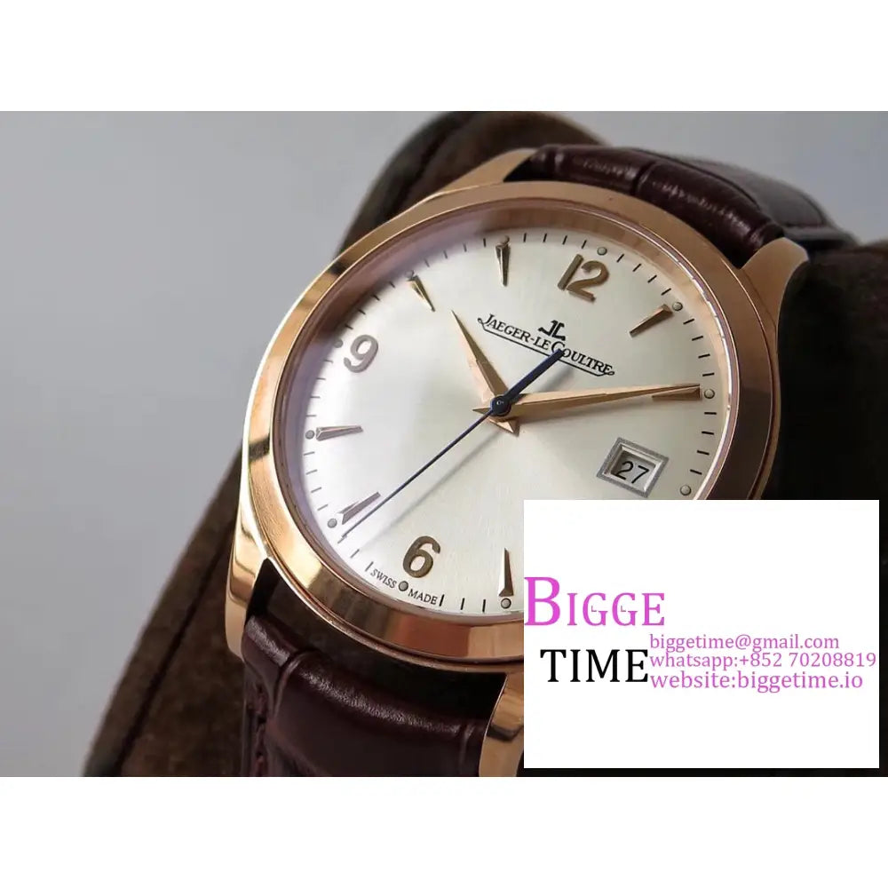 Master Ultra Thin 40Mm Rg White Dial Brown Leather Strap Zf A899 Jaeger Lecoultre