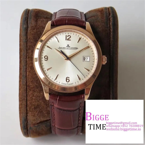 Master Ultra Thin 40Mm Rg White Dial Brown Leather Strap Zf A899 Option1 Jaeger Lecoultre