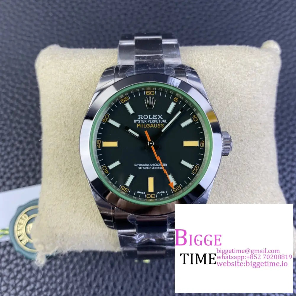 Milgauss 40Mm 116400 Black Dial Ss Bracelet Gsf A3131 Option1 Rolex