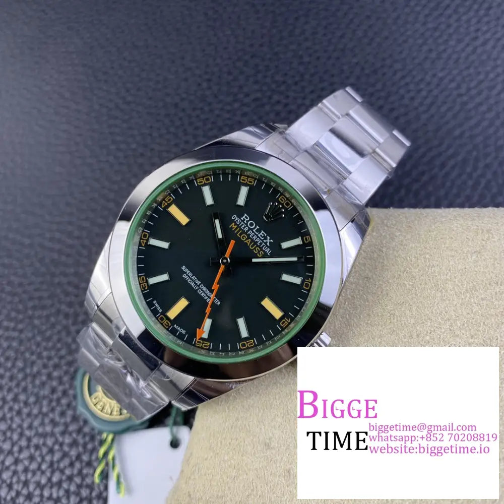 Milgauss 40Mm 116400 Black Dial Ss Bracelet Gsf A3131 Rolex