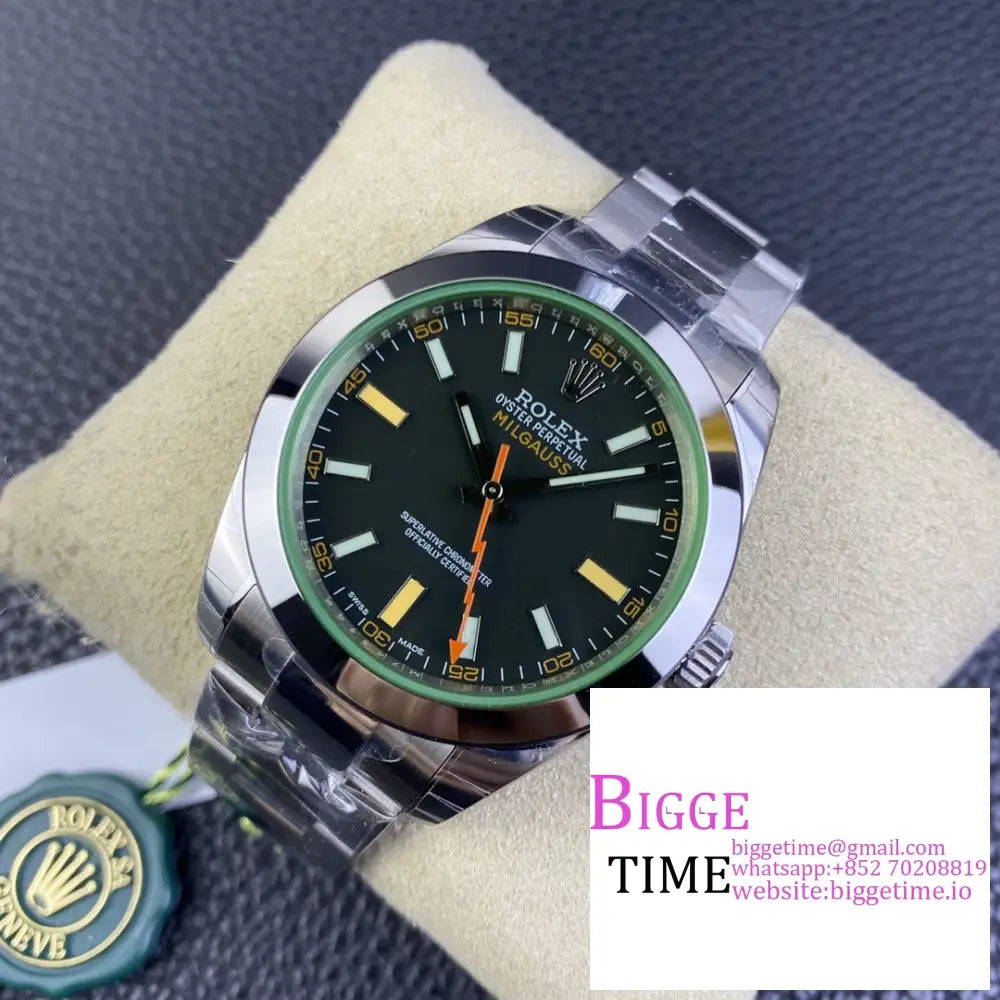 Milgauss 40Mm 116400 Black Dial Ss Bracelet Gsf A3131 Rolex