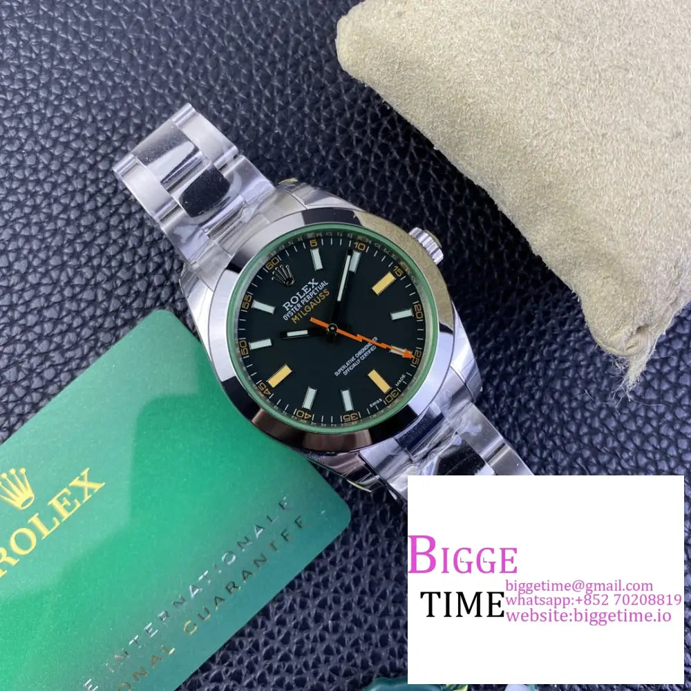 Milgauss 40Mm 116400 Black Dial Ss Bracelet Gsf A3131 Rolex