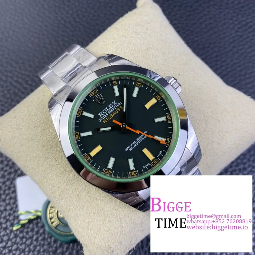 Milgauss 40Mm 116400 Black Dial Ss Bracelet Gsf A3131 Rolex