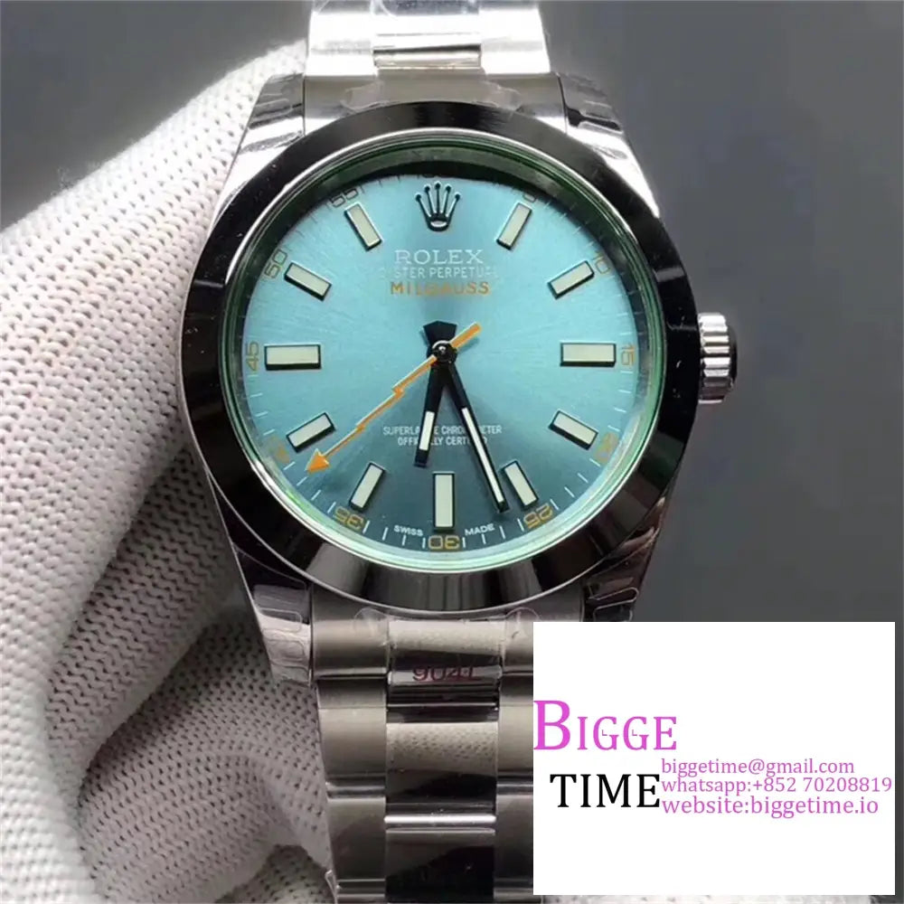 Milgauss 40Mm 116400 Blue Dial Ss Bracelet Bpf A2824 Option1 Rolex