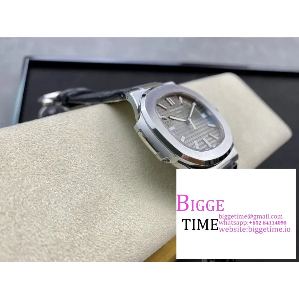 Nautilus 5711 40Mm Grey Dial Black Leather Strap 3Kf A324Sc Patek Philippe