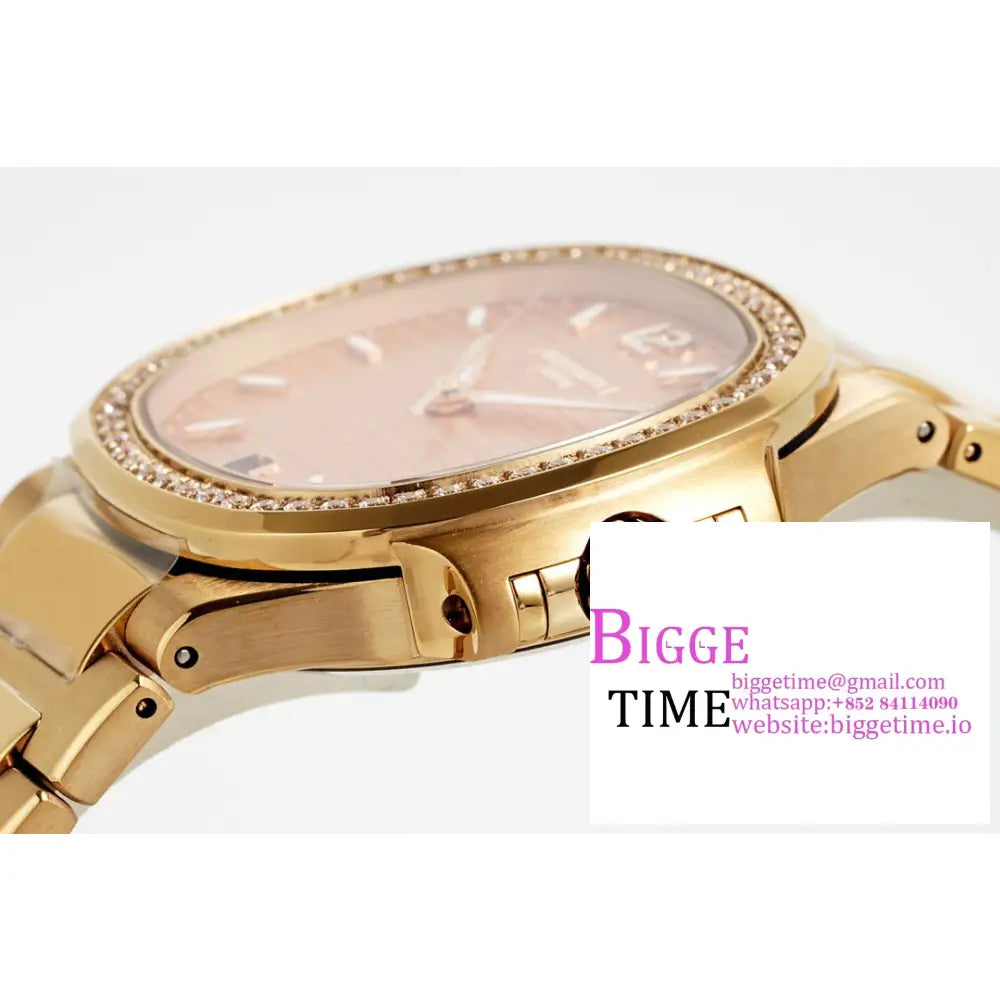 Nautilus 7118 35.2Mm Ladies Diamond Bezel Rg Dial Bracelet Ppf A324Sc Patek Philippe