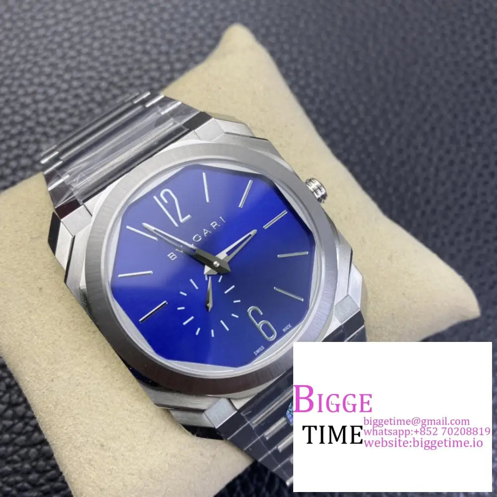 Octo Finissimo 40Mm Blue Dial Ss Bracelet Bvf My9015 Bvlgari